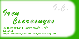 iren cseresnyes business card