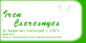 iren cseresnyes business card